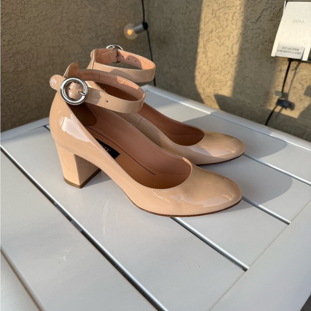 Musette patent leather Nude Block Heel Pumps size 6 ( European 36)
